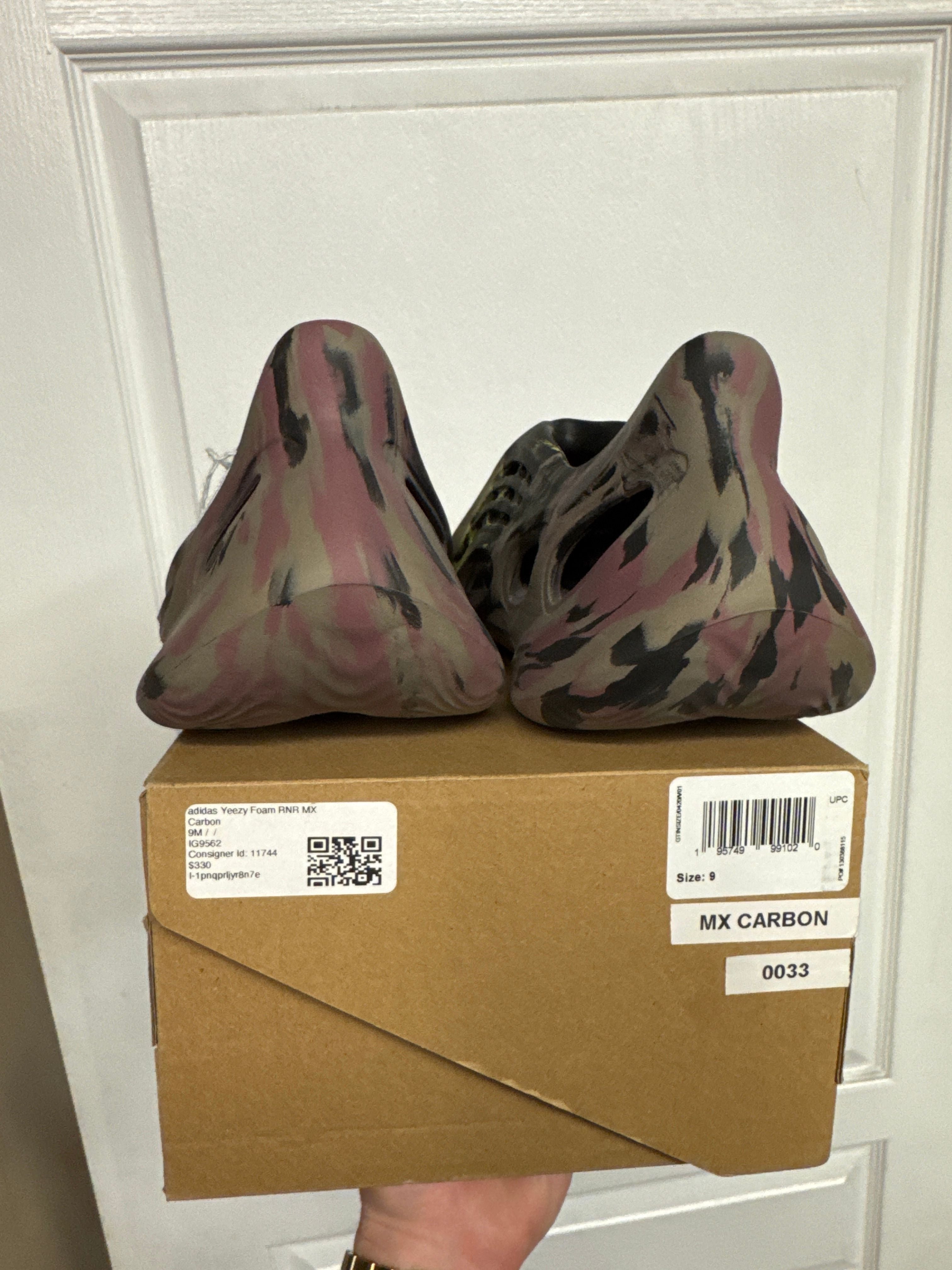 adidas Yeezy Foam RNR MX Carbon - Lightly Used, OG All