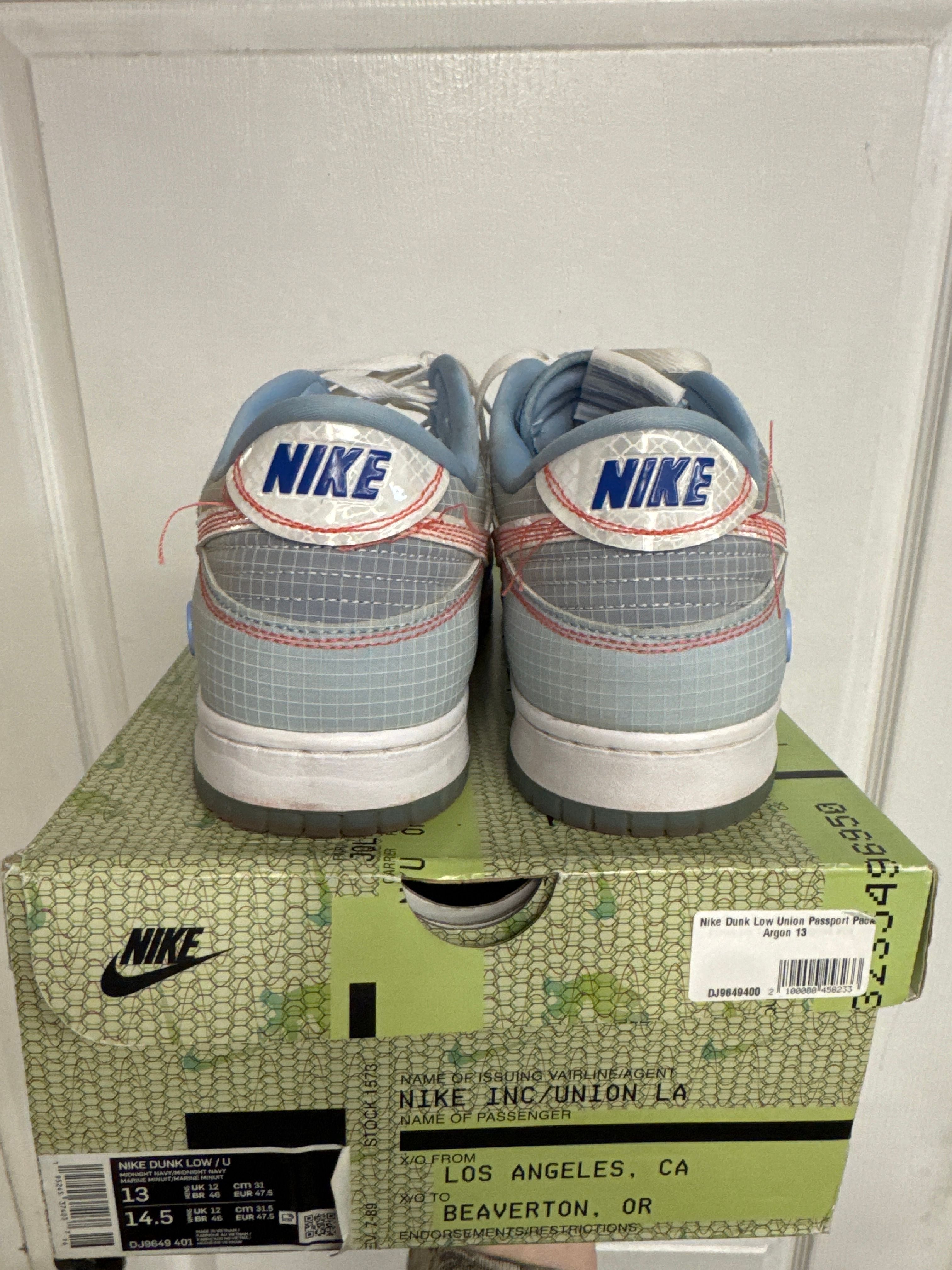 Nike Dunk Low Union Passport Pack Argon - Lightly Used, OG All