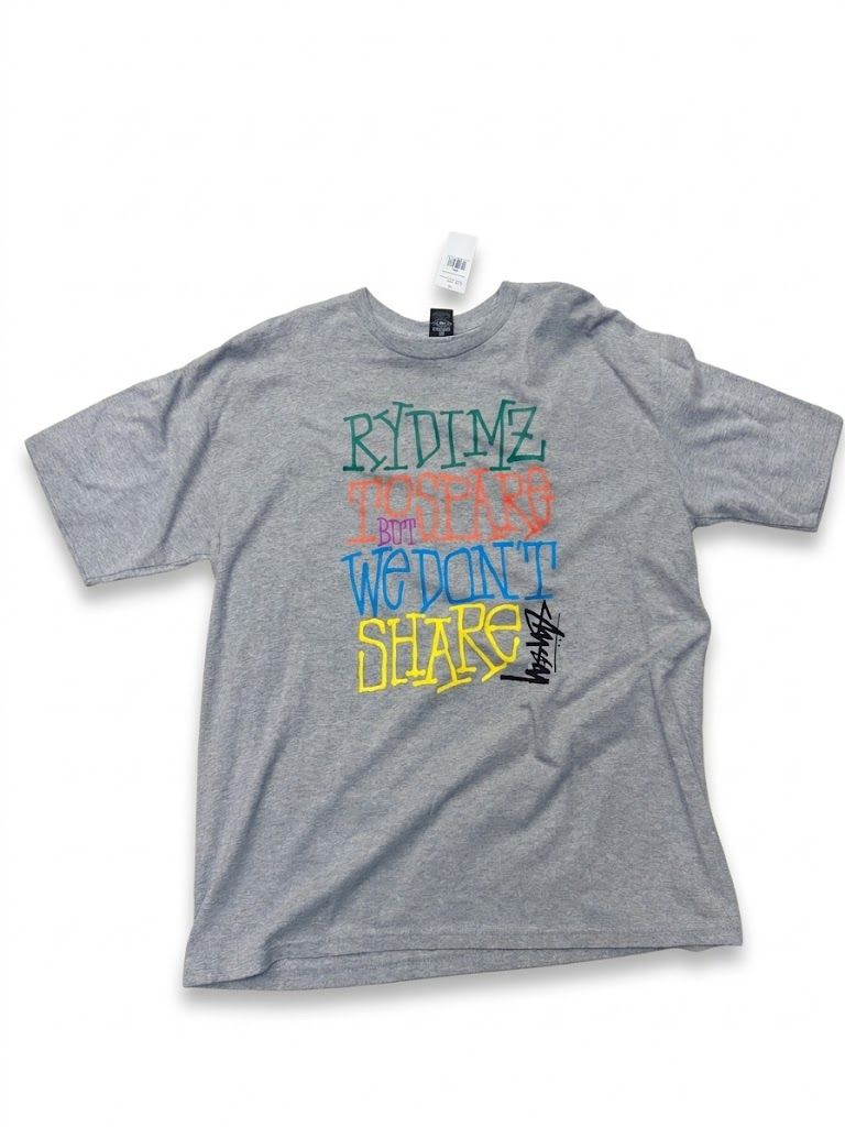 Stussy Rydimz To Spare Tee Grey(90s Release)