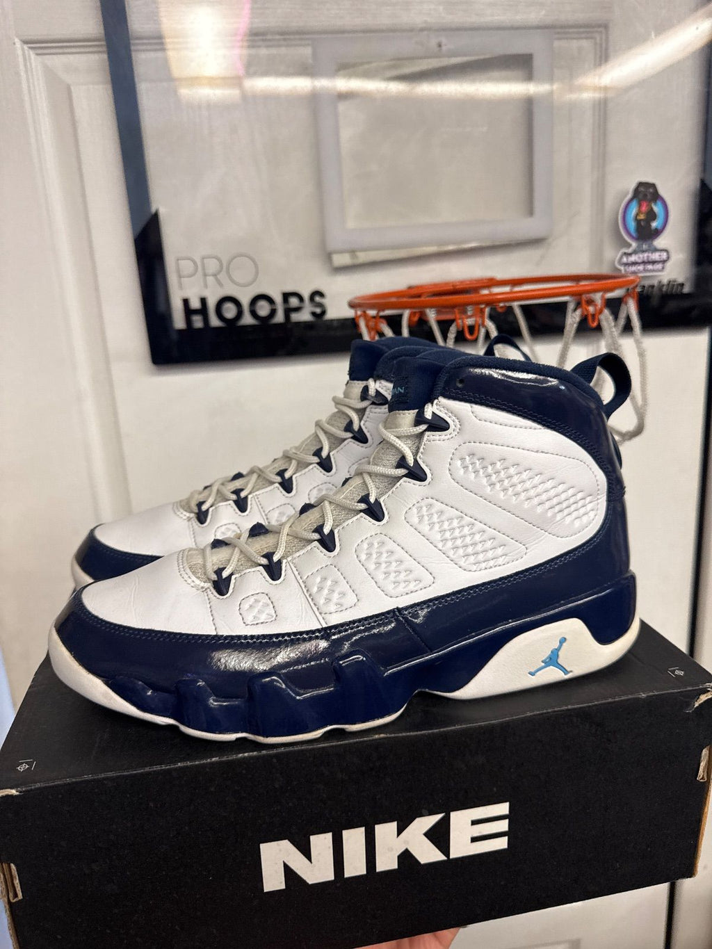 Jordan 9 Retro Pearl Blue - Lightly Used, Replacement Box