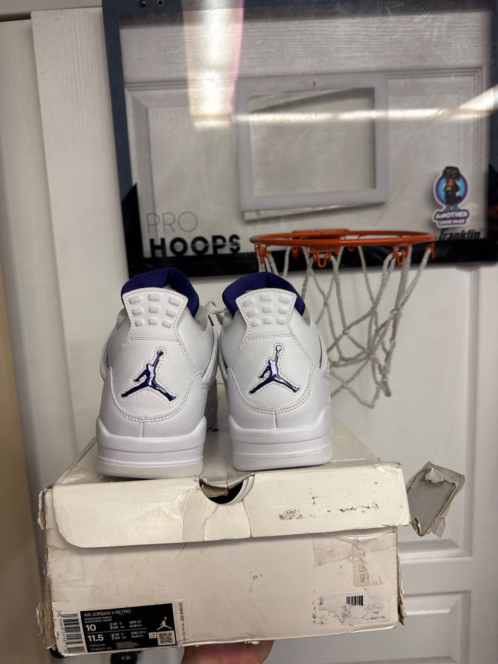 Jordan 4 Retro Metallic Purple - New/Damaged Box/Yellowing