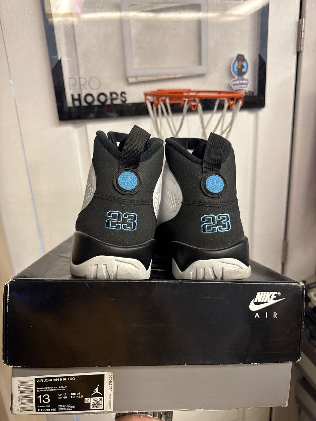Jordan 9 Retro University Blue - Lightly Used, OG All