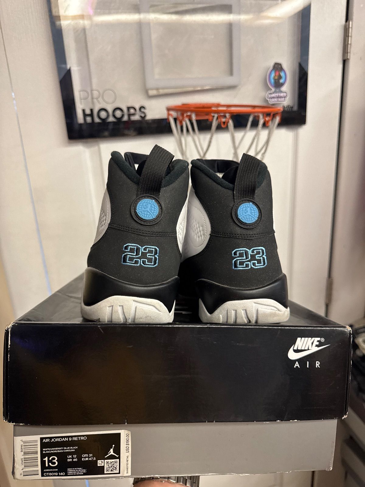Jordan 9 Retro University Blue - Lightly Used, OG All