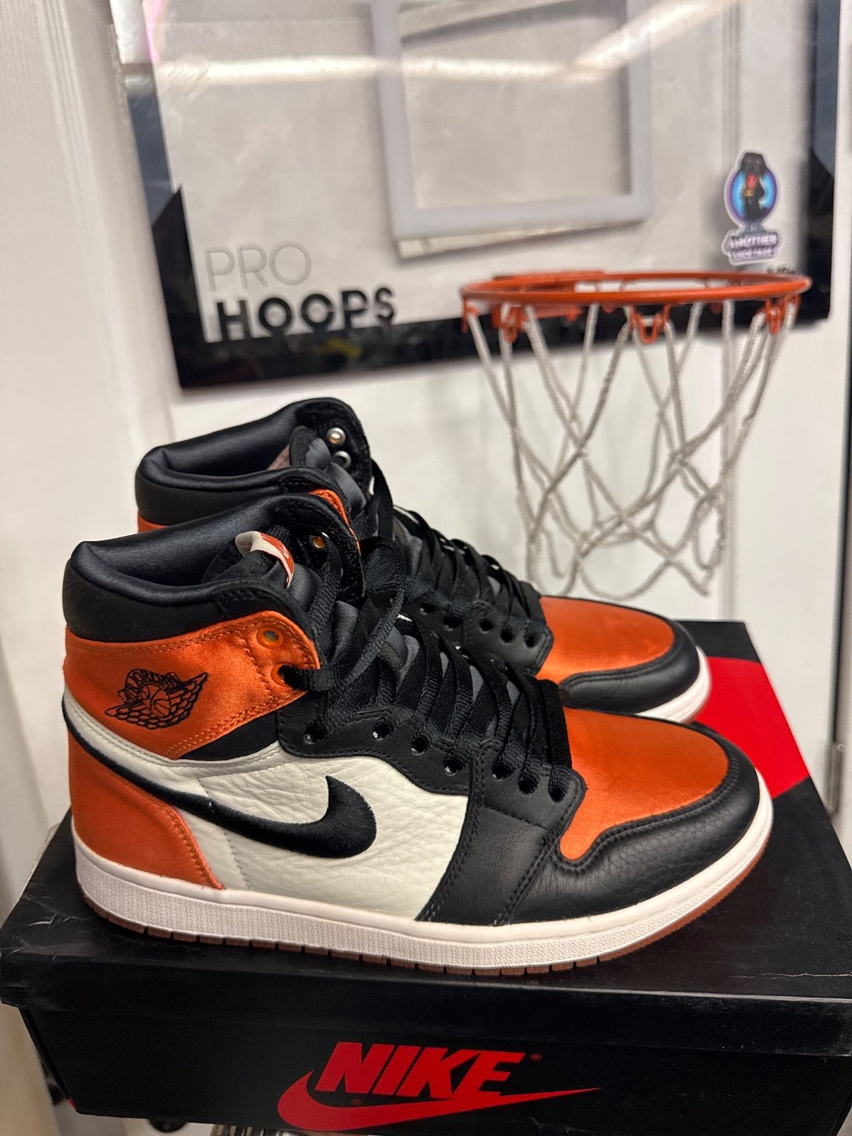 Jordan 1 Retro High OG Satin Shattered Backboard (Women's) - Lightly Used, OG All