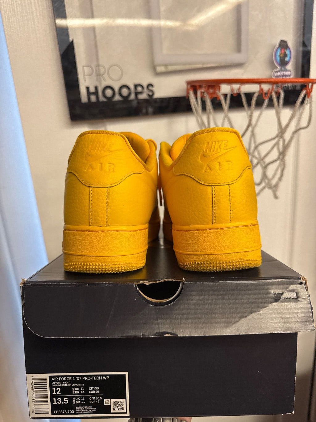 Nike Air Force 1 Low '07 Pro-Tech Waterproof University Gold - Lightly Used, OG All