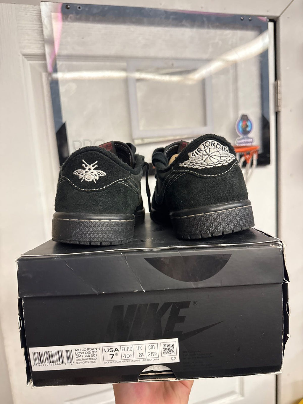 Jordan 1 Retro Low OG SP Travis Scott Black Phantom - Fairly Used, OG All Besides Bandana