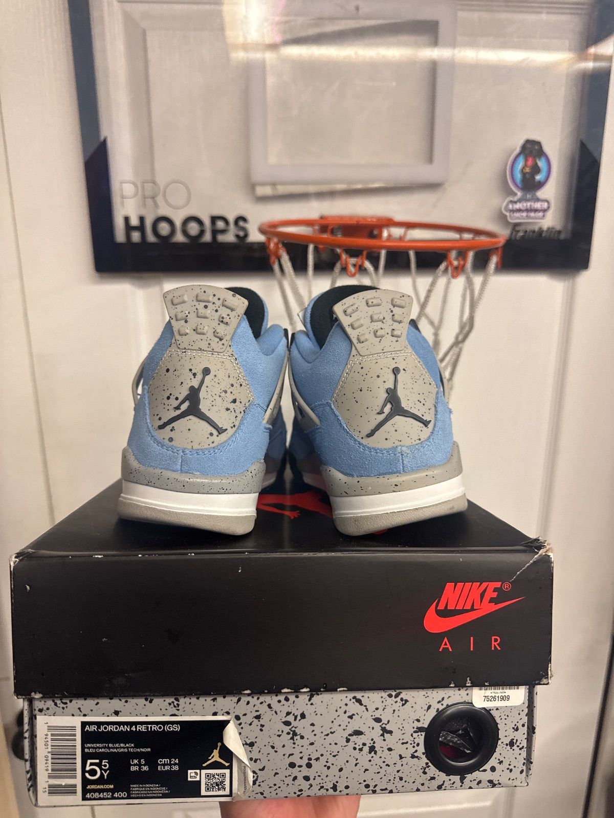 Jordan 4 Retro University Blue (GS) - Lightly Used, OG All