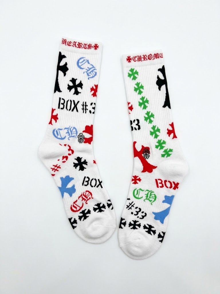 Chrome Hearts Stencil Socks White