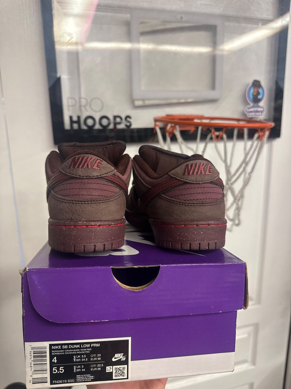 Nike SB Dunk Low City of Love Burgundy Crush - Lightly Used, OG All