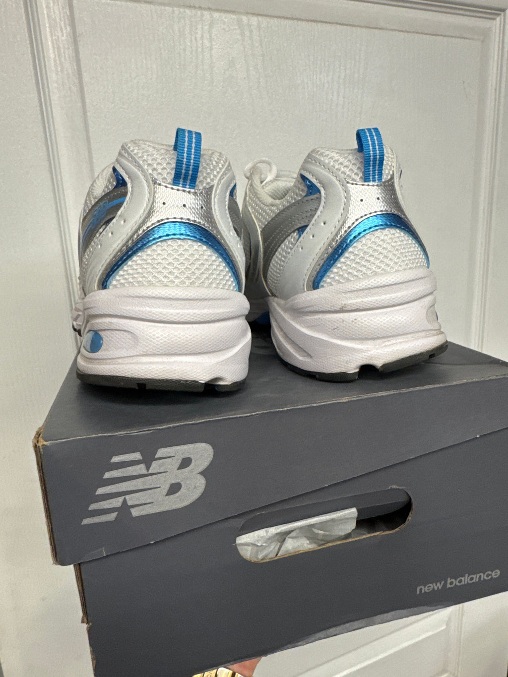 New Balance 530 White Sky Blue - Lightly Used, OG All