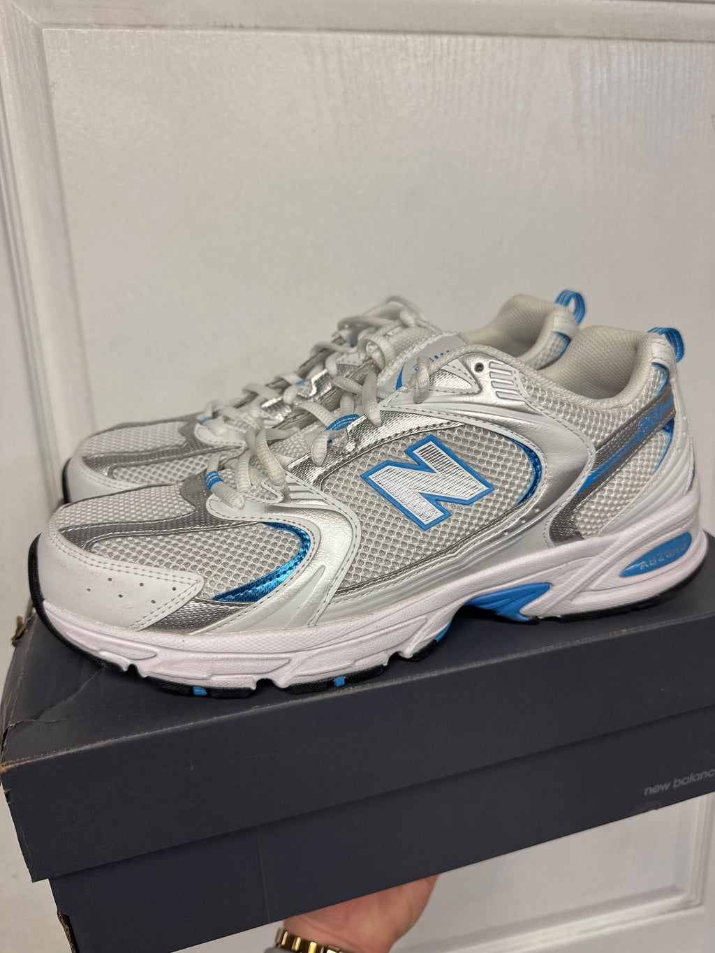 New Balance 530 White Sky Blue - Lightly Used, OG All