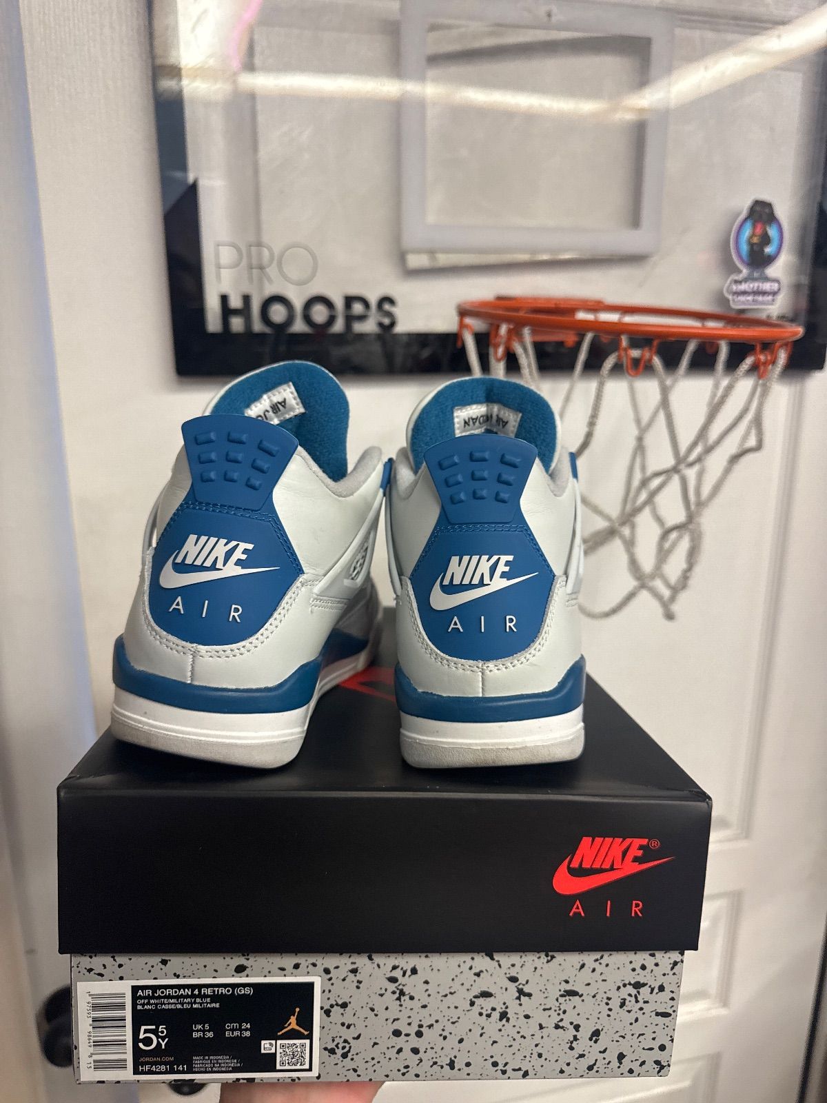 Jordan 4 Retro Military Blue (2024) (GS) - Lightly Used, OG All