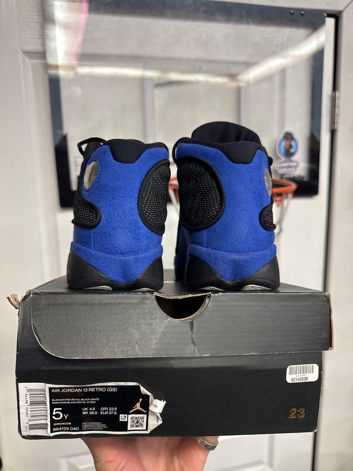 Jordan 13 Retro Black Hyper Royal (GS) - Lightly Used, OG All