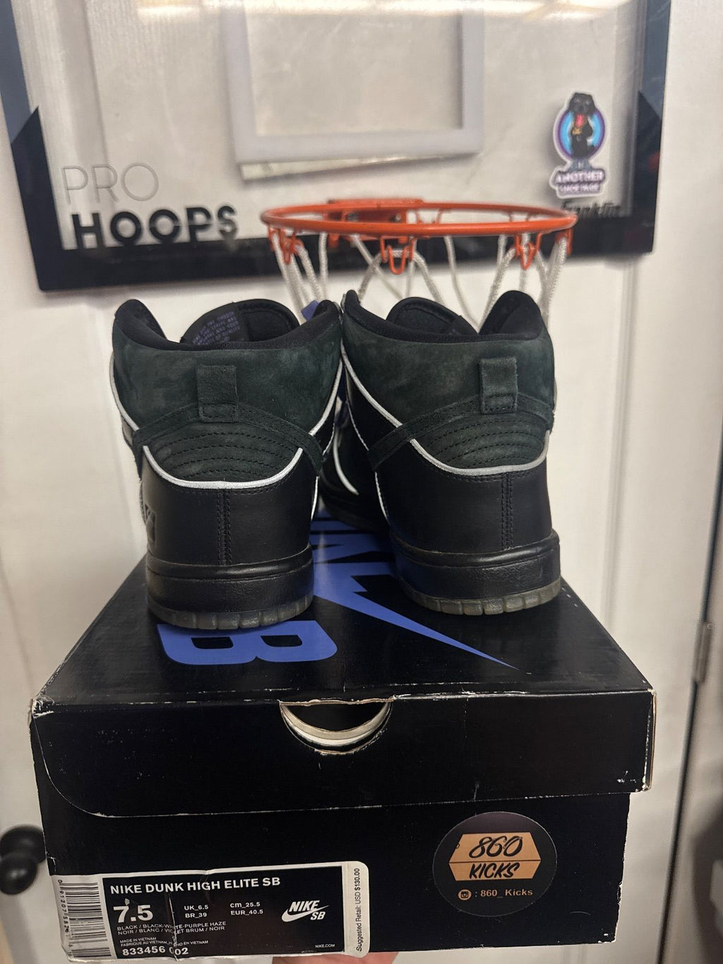 Nike SB Dunk High Black Purple Box - Lightly Used, OG All Besides Black Laces