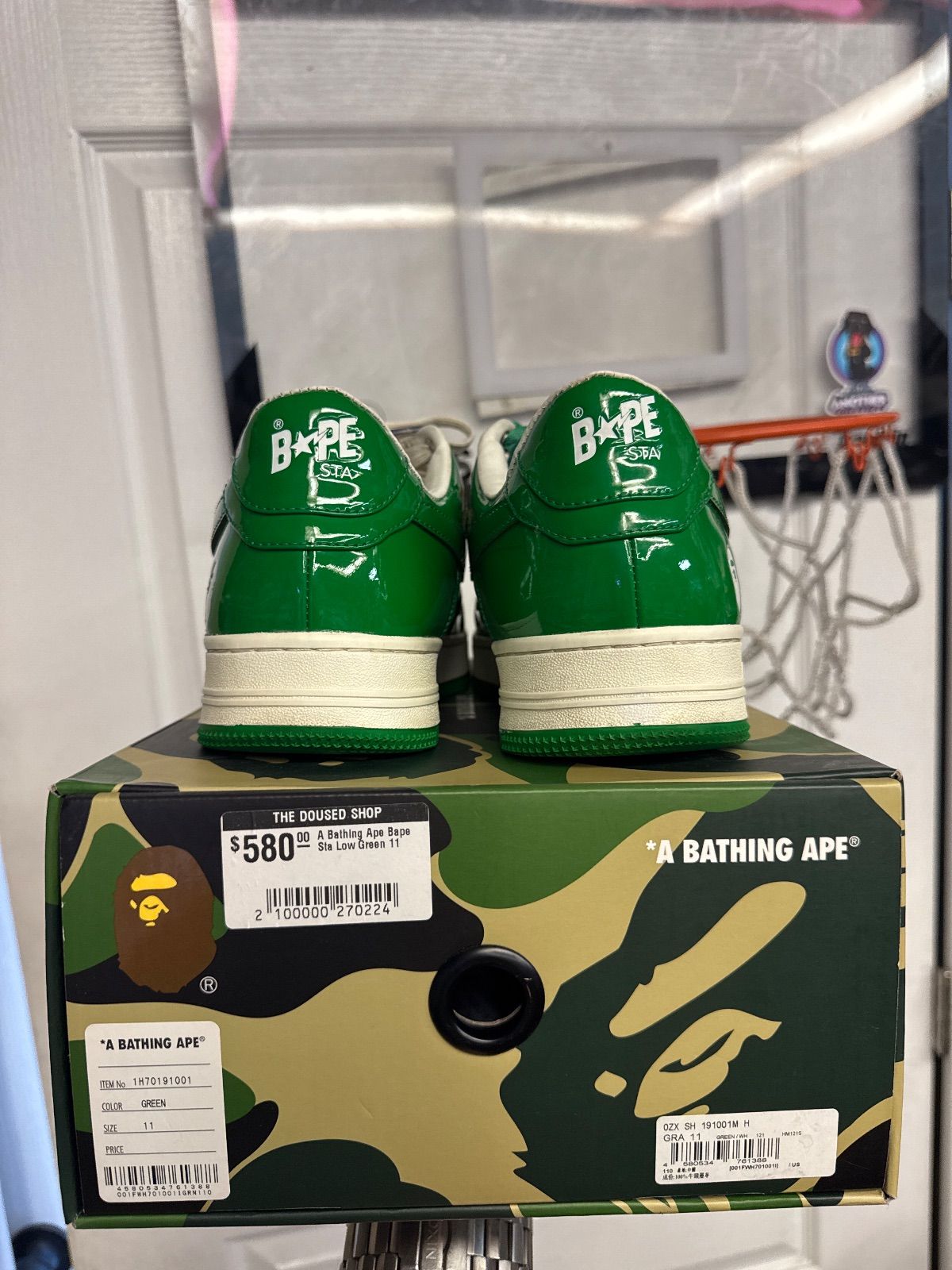 A Bathing Ape Bape Sta Low Green - Fairly Used, OG All