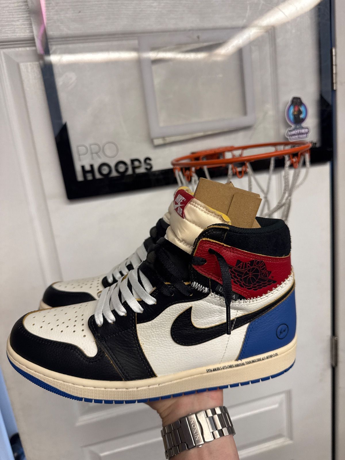 Jordan 1 Retro High OG SP Fragment x Union LA Varsity Red Sport Royal - New/No Box
