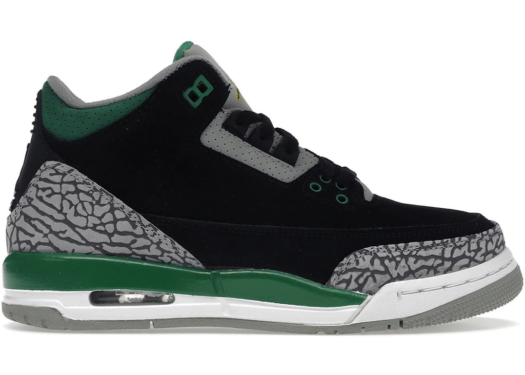 Jordan 3 Retro Pine Green (GS) - Lightly Used, Replacement Box