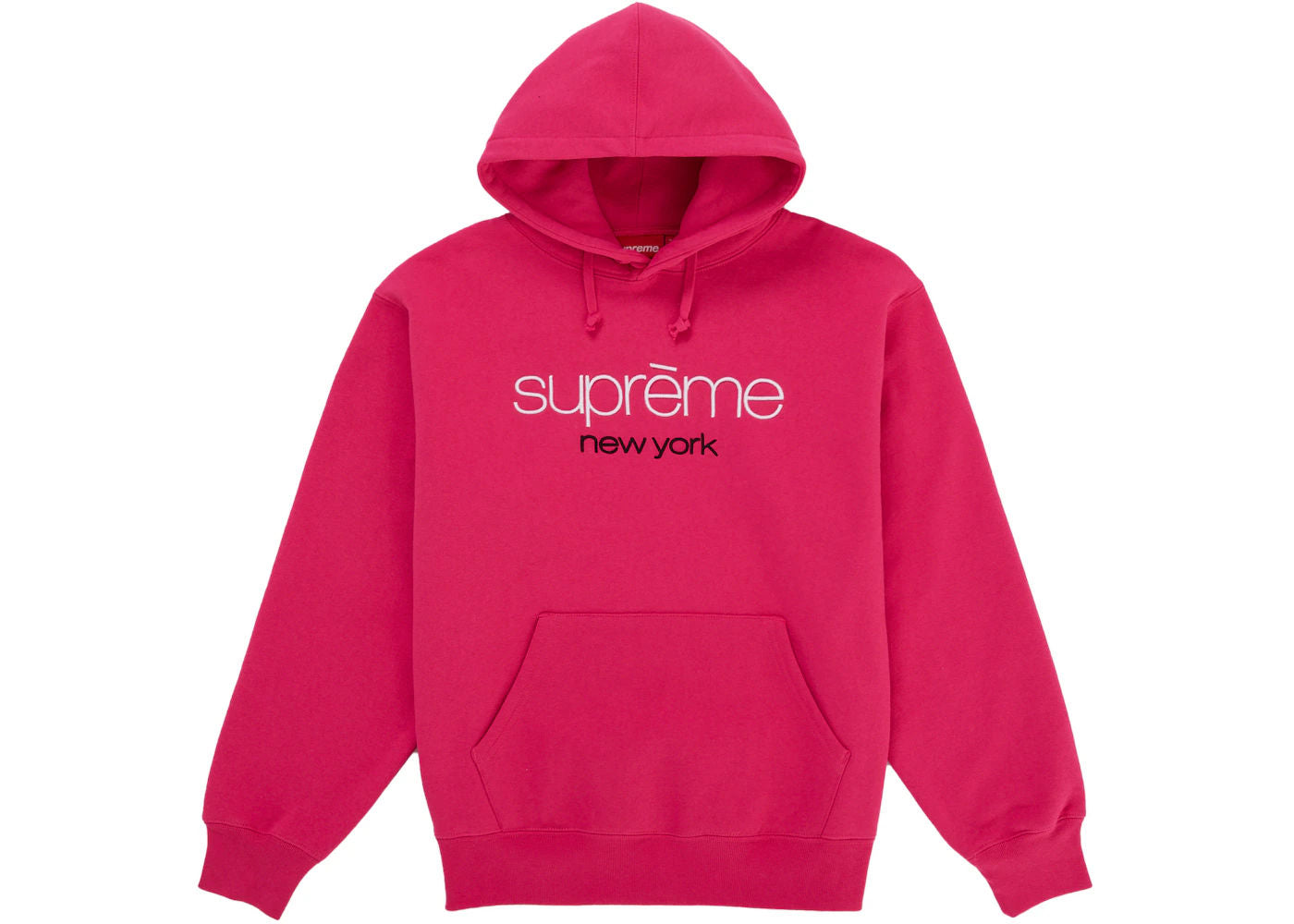 Supreme Classic Logo Hooded Sweatshirt Bright Fuchsia