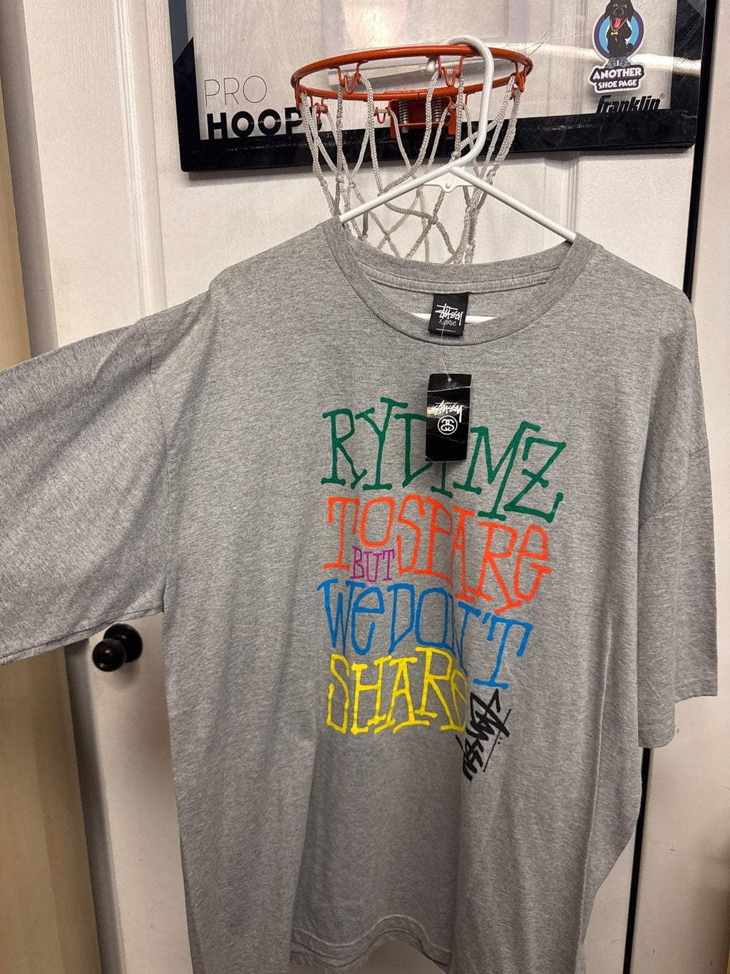 Stussy Rydimz To Spare Tee Grey(90s Release)