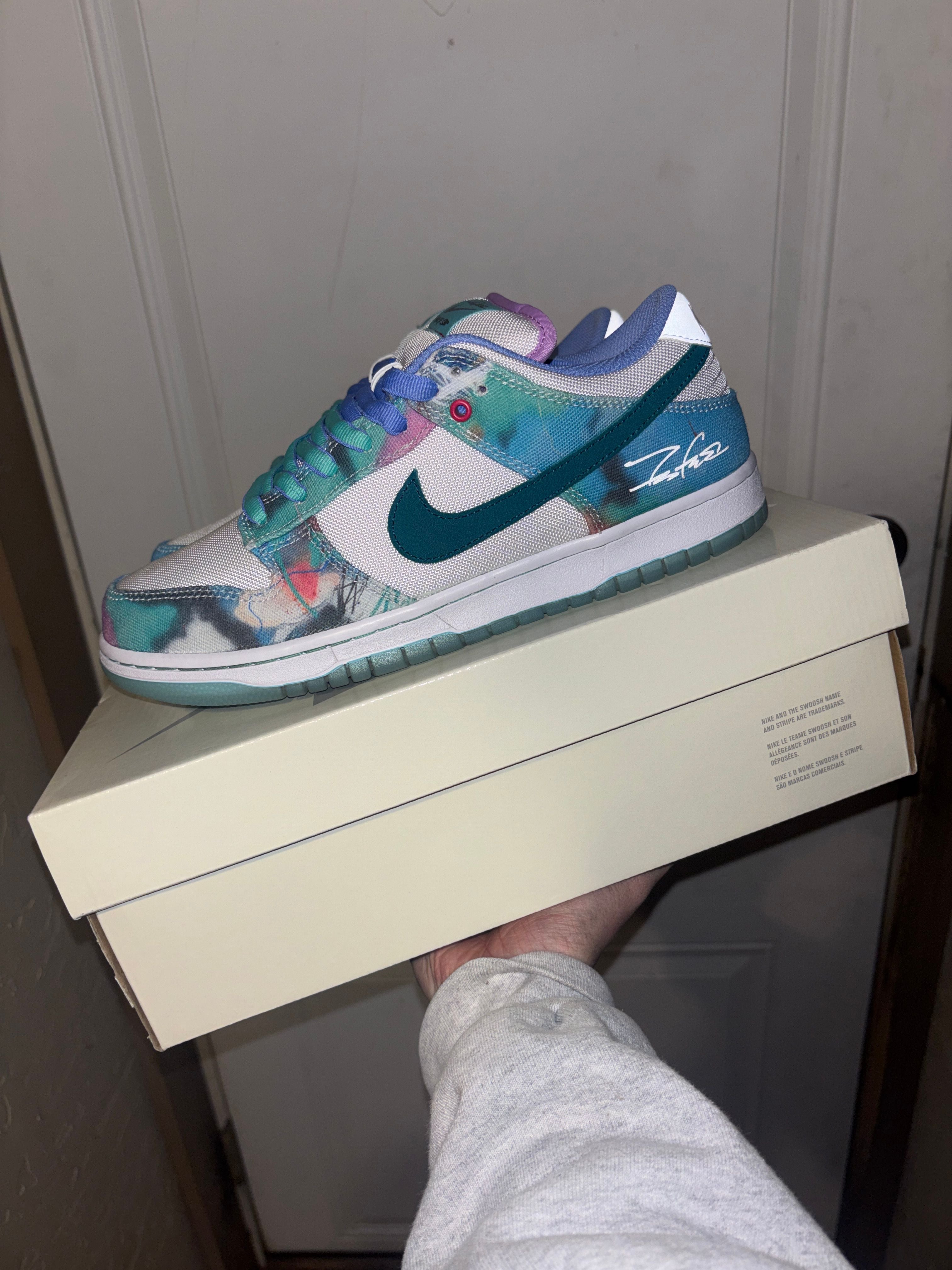 Nike SB Dunk Low Futura Laboratories Bleached Aqua - Lightly Used, OG All