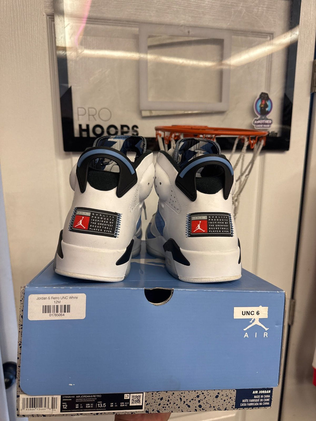 Jordan 6 Retro UNC White - Lightly Used, OG All