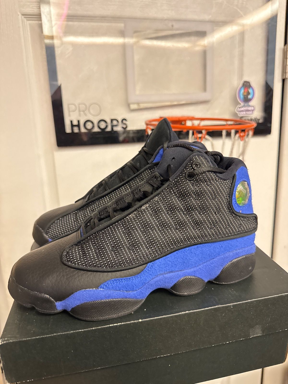 Jordan 13 Retro Black Hyper Royal (GS) - Lightly Used, OG All
