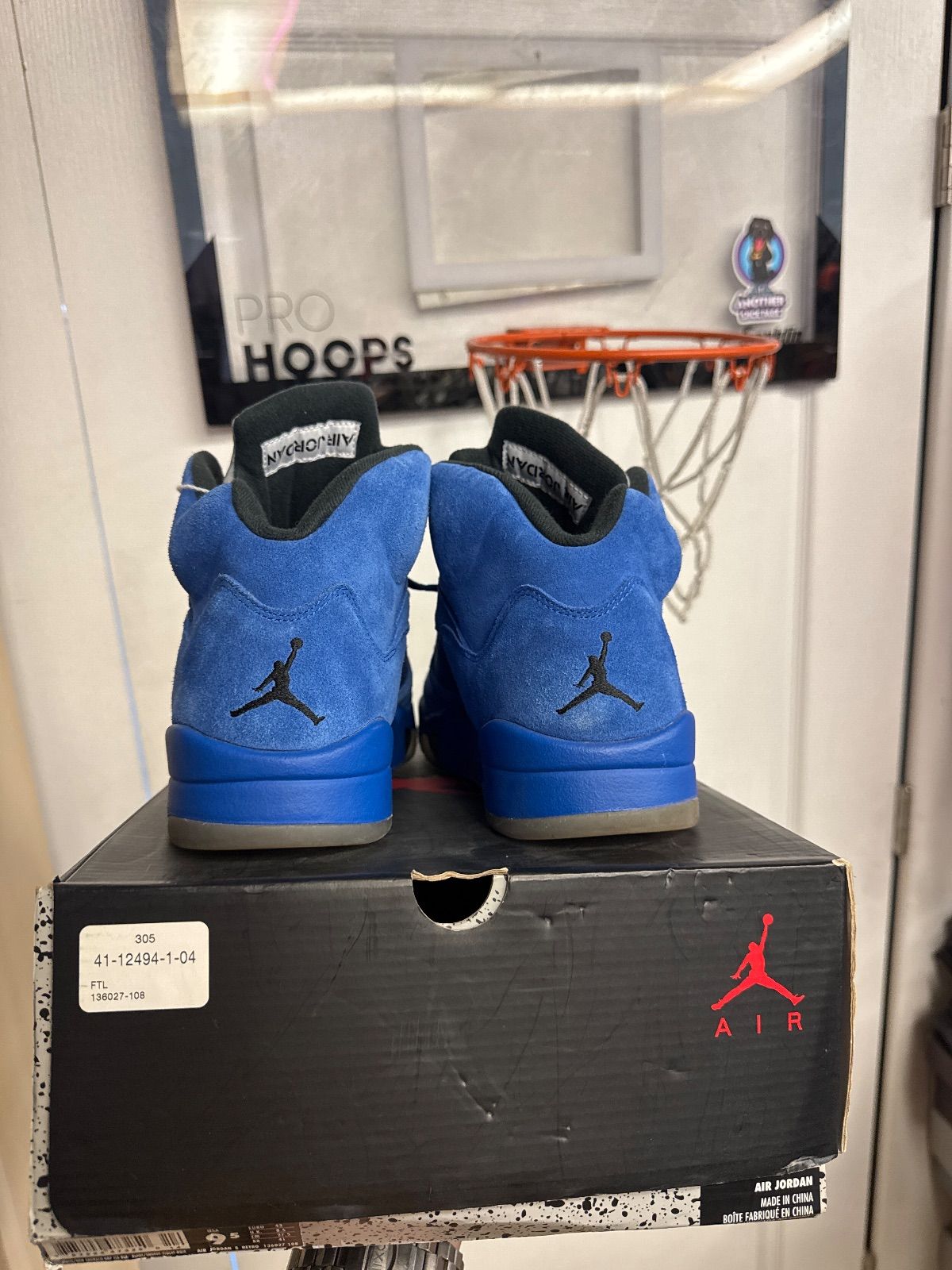 Jordan 5 Retro Blue Suede - Lightly Used, Replacement Box