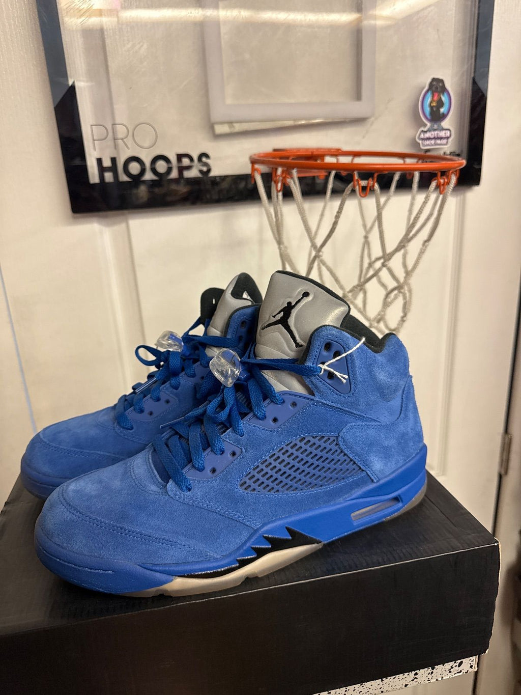 Jordan 5 Retro Blue Suede - Lightly Used, Replacement Box