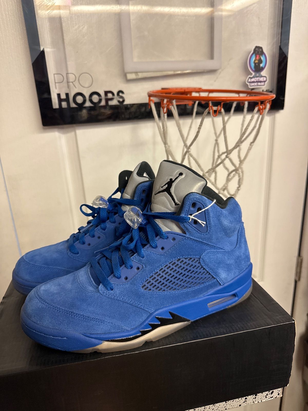 Jordan 5 Retro Blue Suede - Lightly Used, Replacement Box