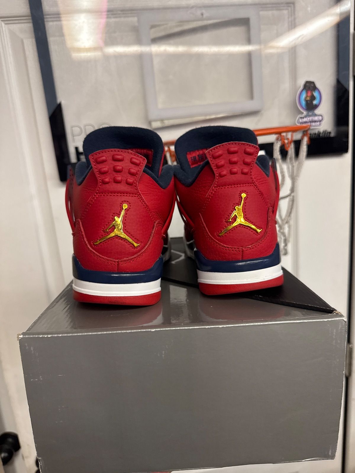 Jordan 4 Retro FIBA (2019) - Lightly Used, Replacement Box