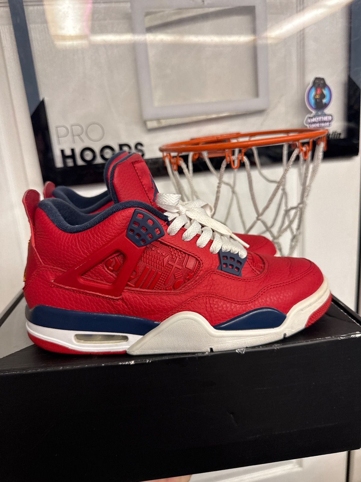 Jordan 4 Retro FIBA (2019) - Lightly Used, Replacement Box
