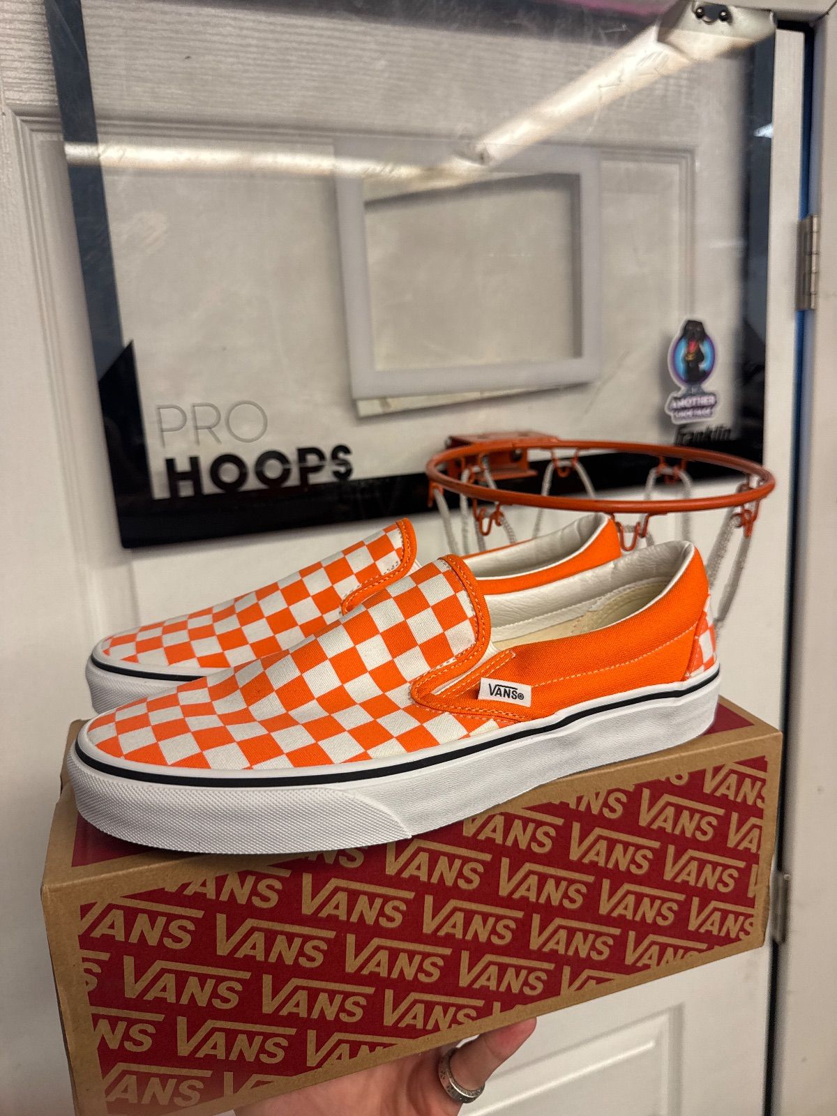 Vans Orange Tiger Checkerboard Slip On