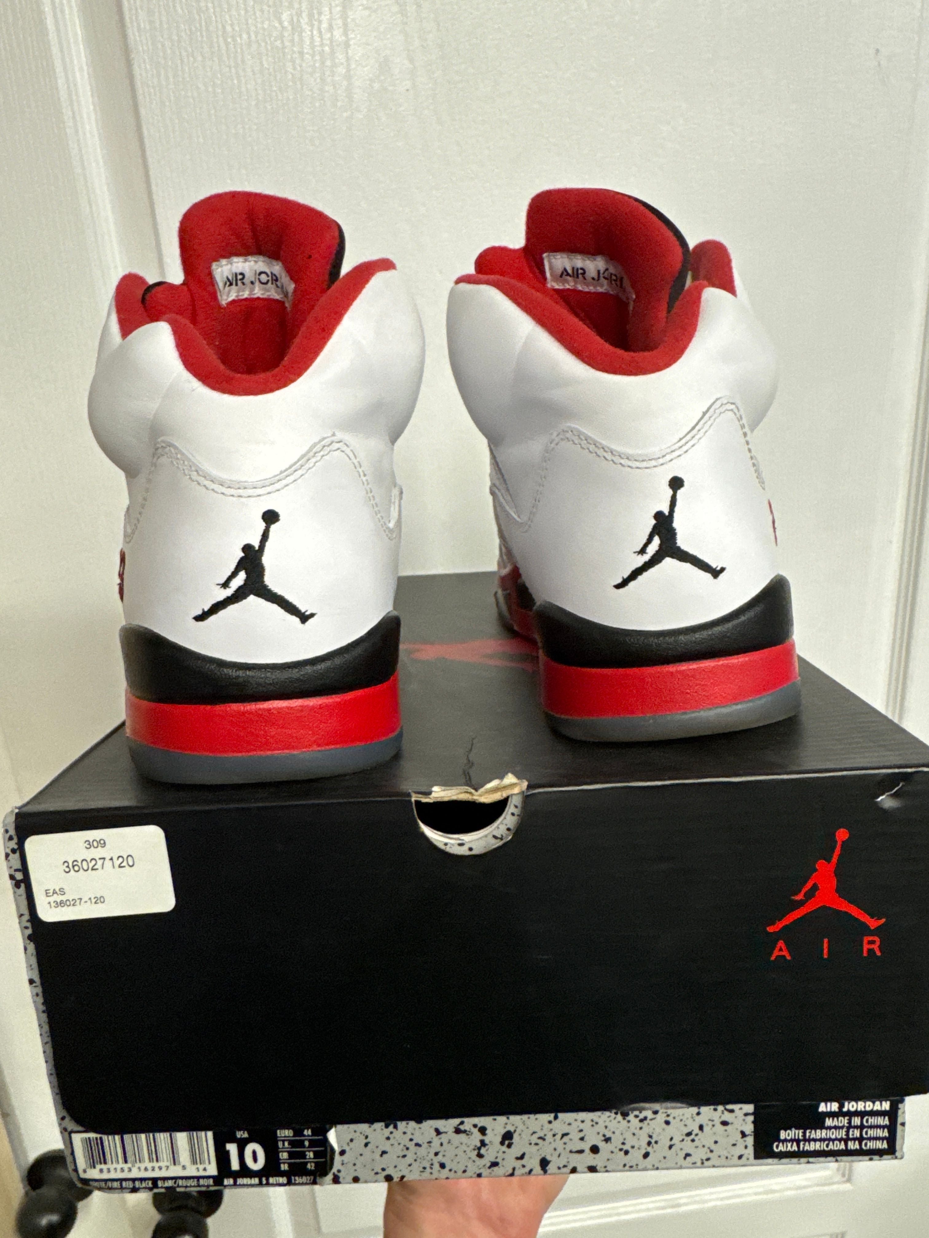 Jordan 5 Retro Fire Red Black Tongue (2013) - Lightly Used, OG All