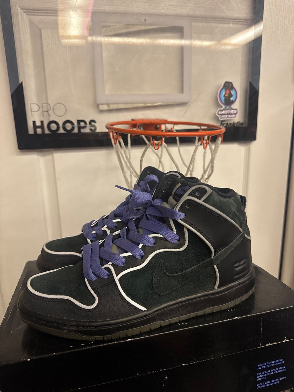 Nike SB Dunk High Black Purple Box - Lightly Used, OG All Besides Black Laces
