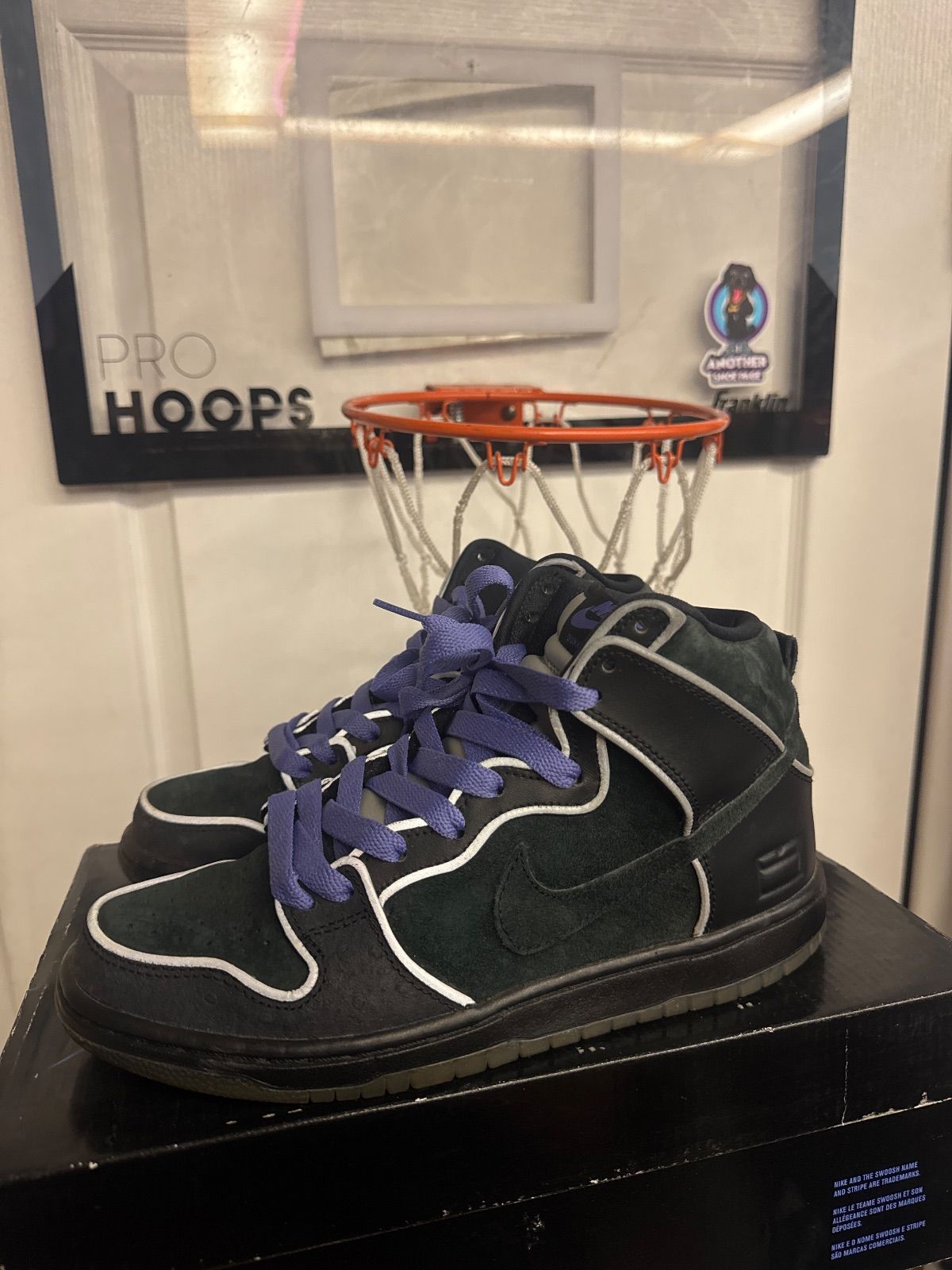 Nike SB Dunk High Black Purple Box - Lightly Used, OG All Besides Black Laces