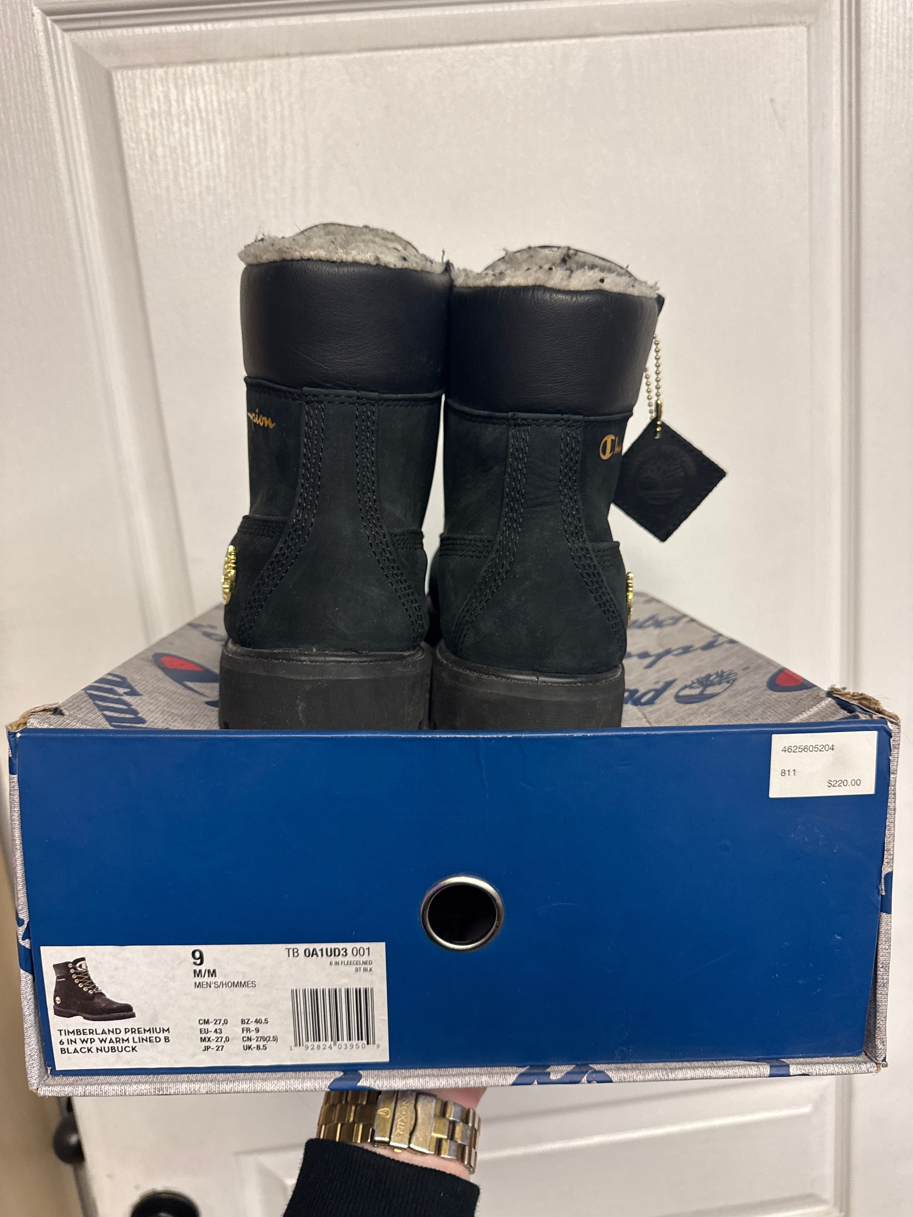 Timberland 6" Shearling Boot Champion Black - Lightly Used, OG All