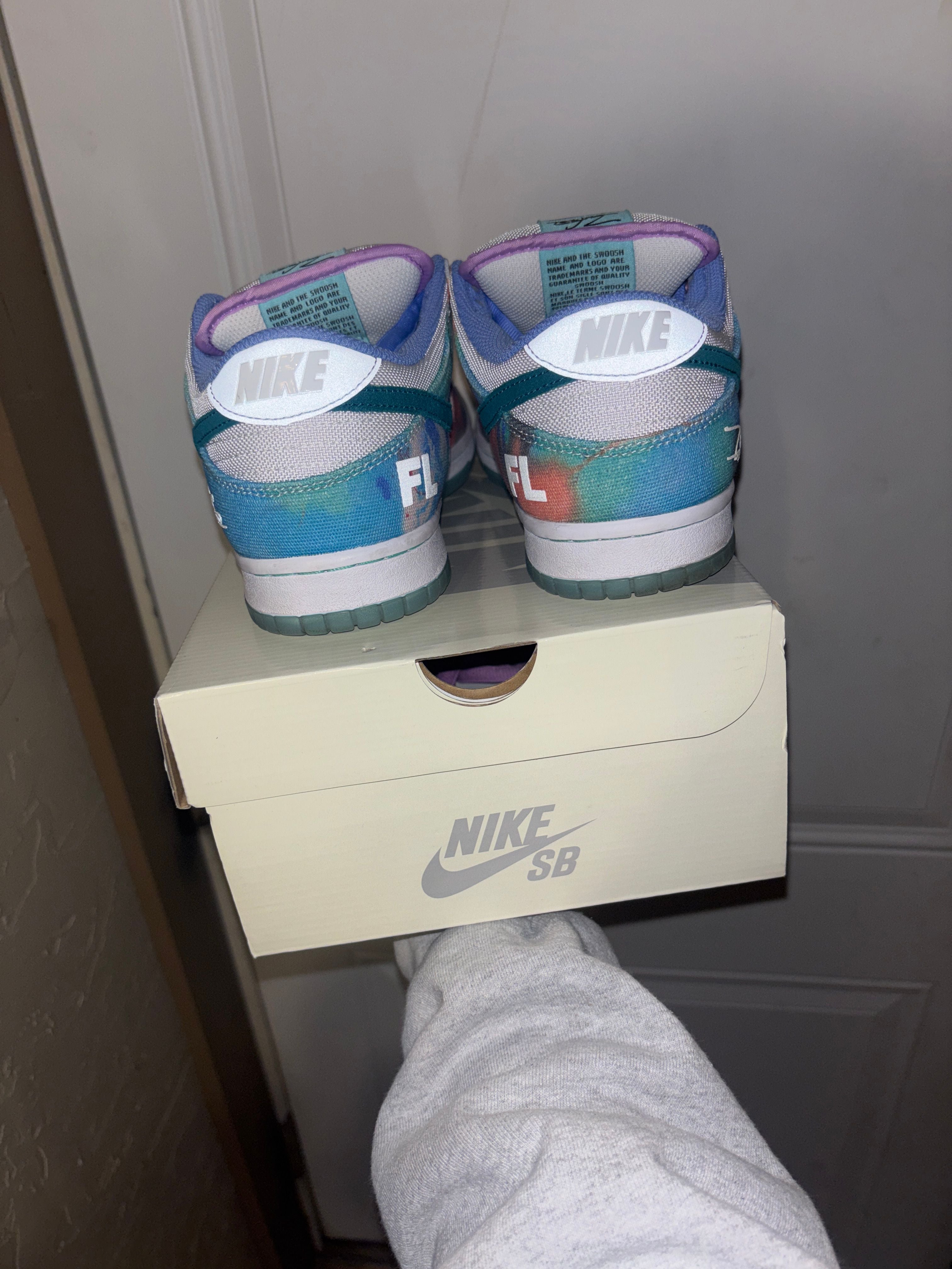 Nike SB Dunk Low Futura Laboratories Bleached Aqua - Lightly Used, OG All