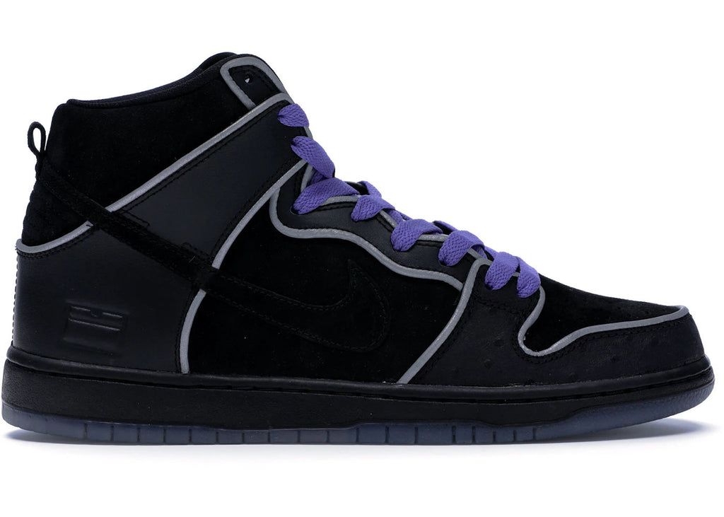 Nike SB Dunk High Black Purple Box - Lightly Used, OG All Besides Black Laces