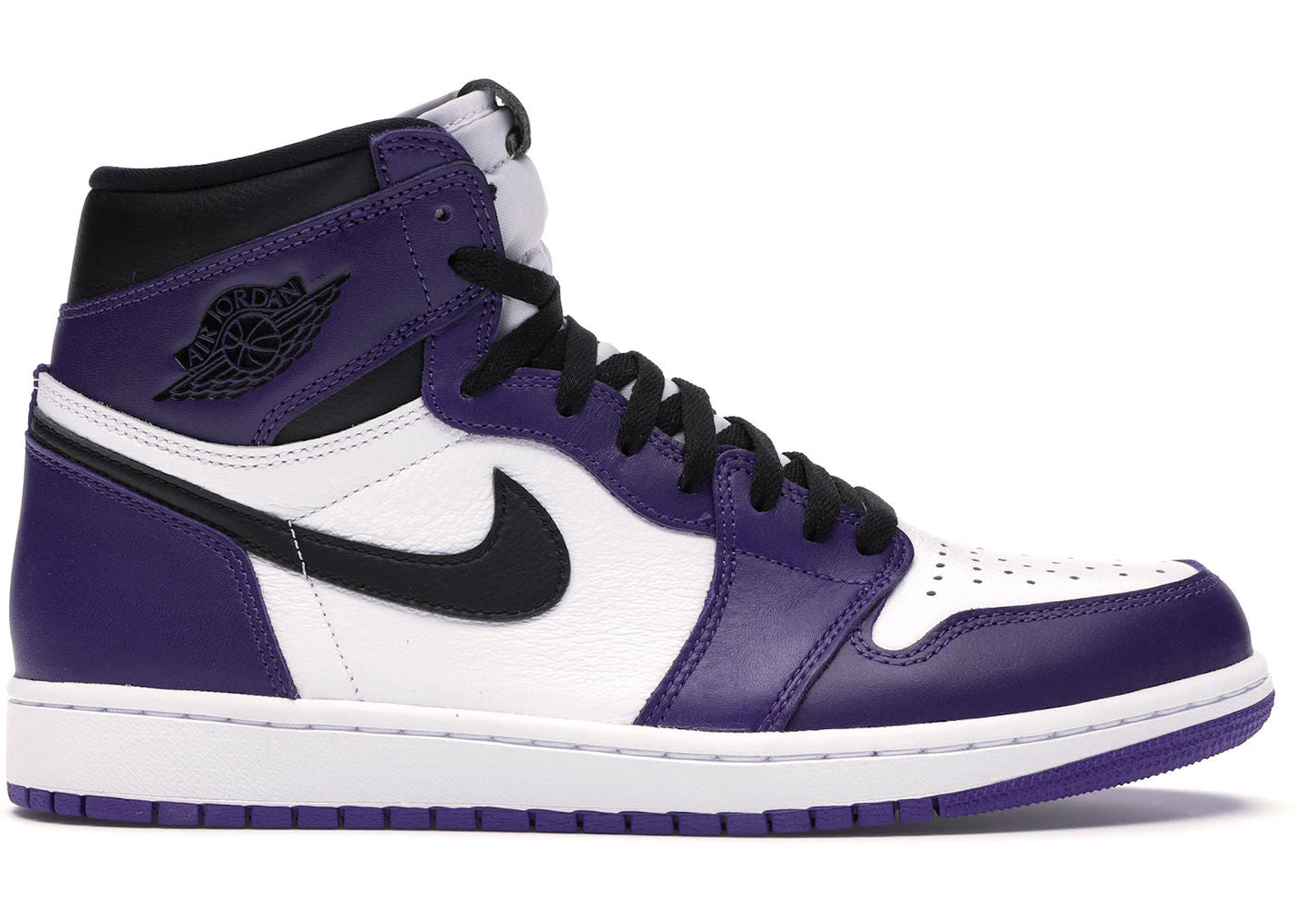 Jordan 1 Retro High Court Purple White - New/Missing Black Laces