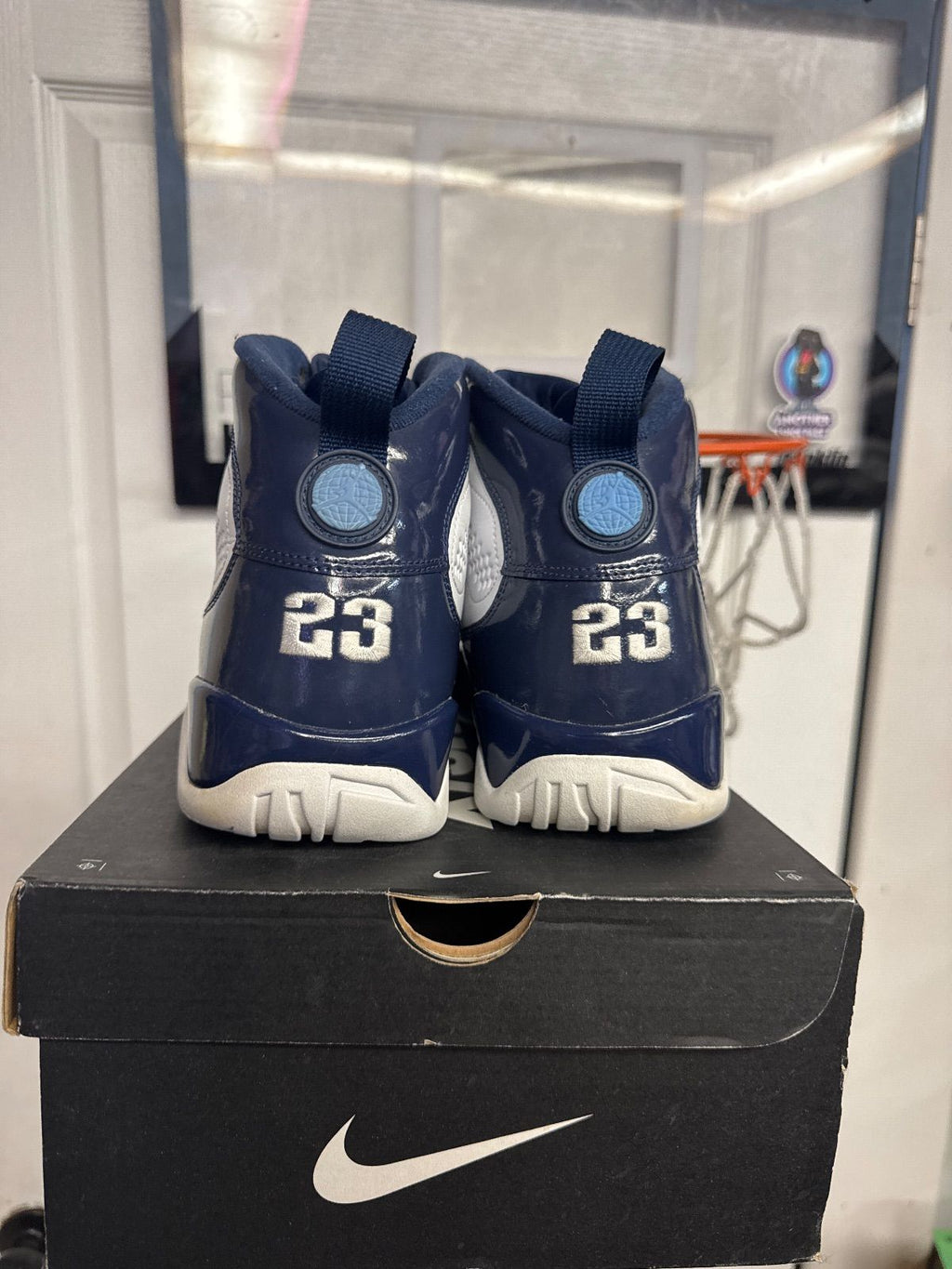 Jordan 9 Retro Pearl Blue - Lightly Used, Replacement Box