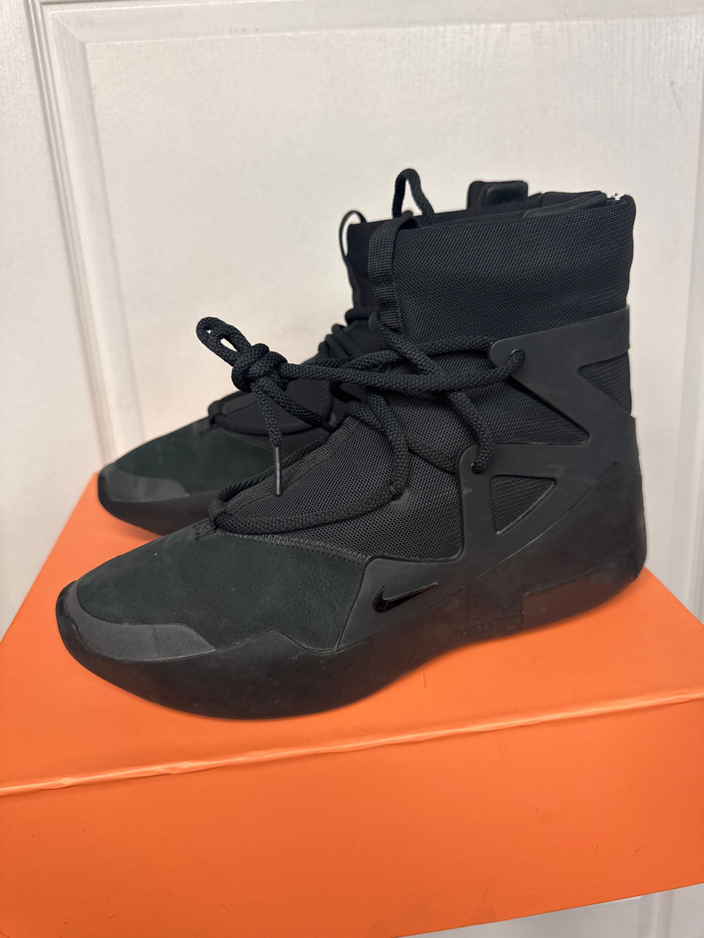 Nike Air Fear of God 1 Triple Black - Lightly Used, OG All
