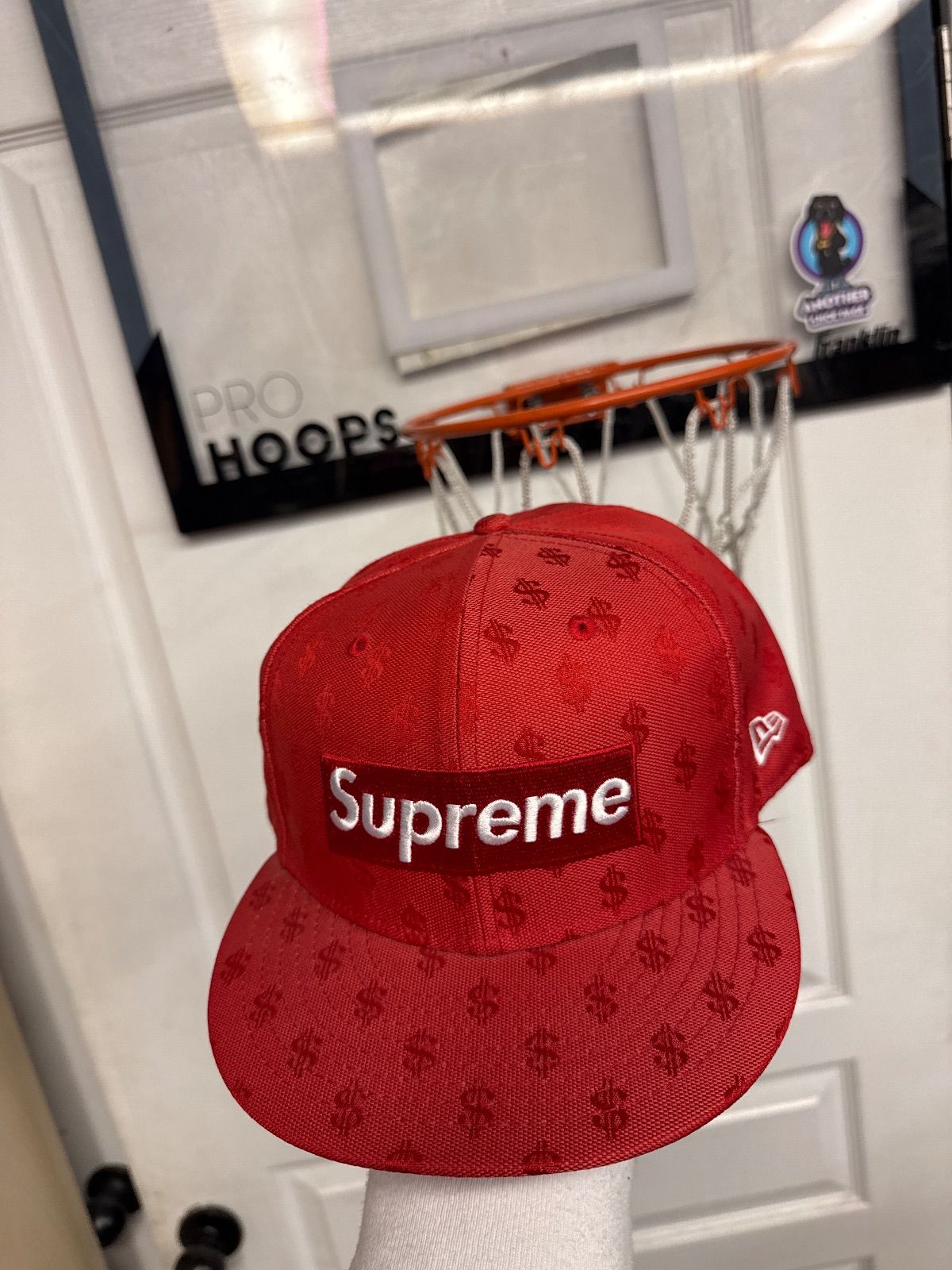 Supreme Monogram Box Logo New Era Red