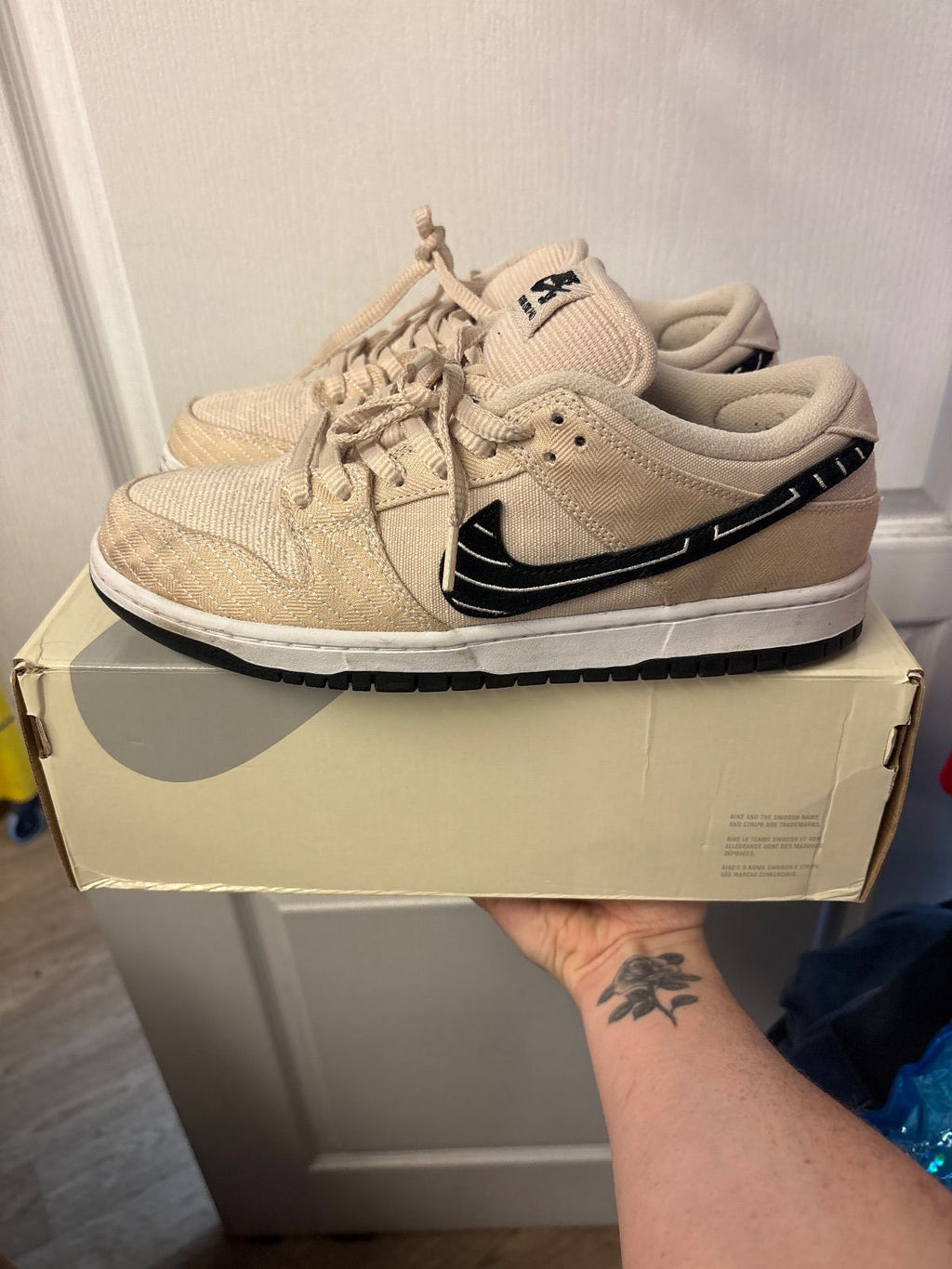 Nike SB Dunk Low Albino & Preto - Lightly Used, OG All