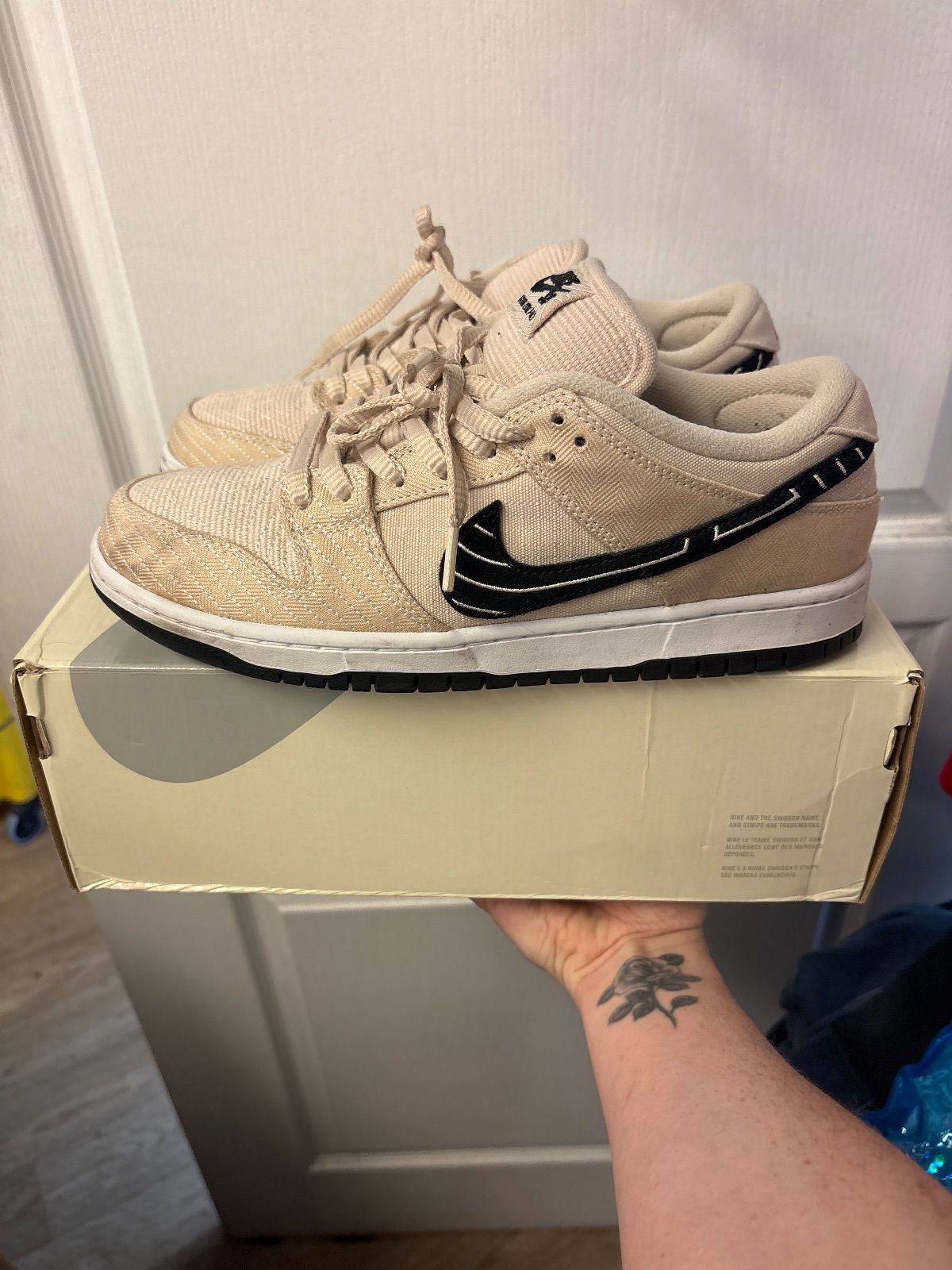 Nike SB Dunk Low Albino & Preto - Lightly Used, OG All