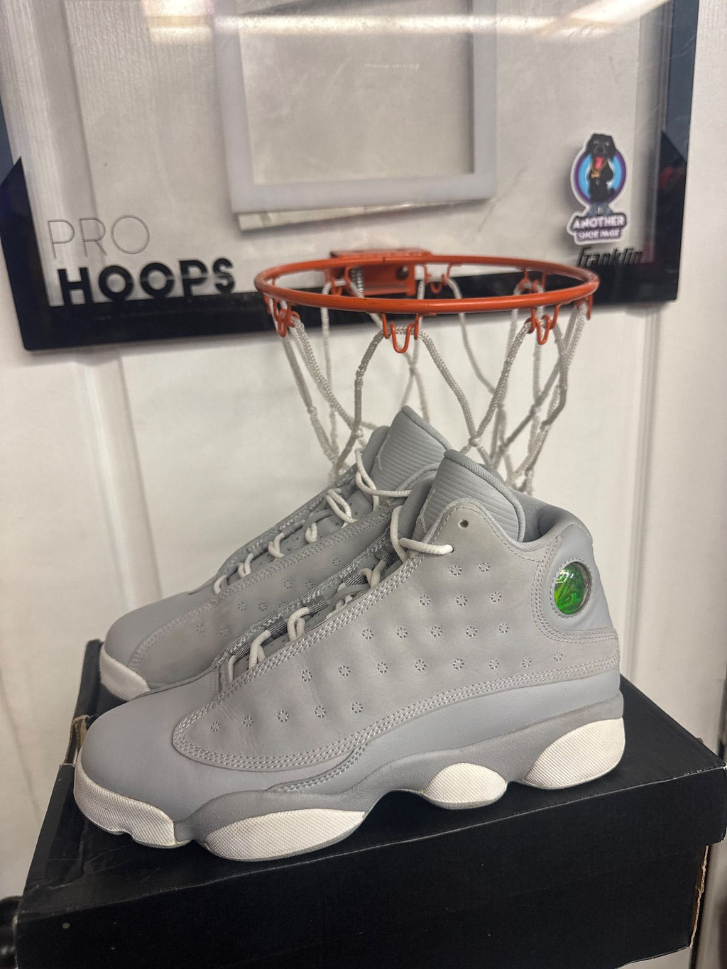 Jordan 13 Retro Wolf Grey Deadly Pink (GS) - Lightly Used, OG All
