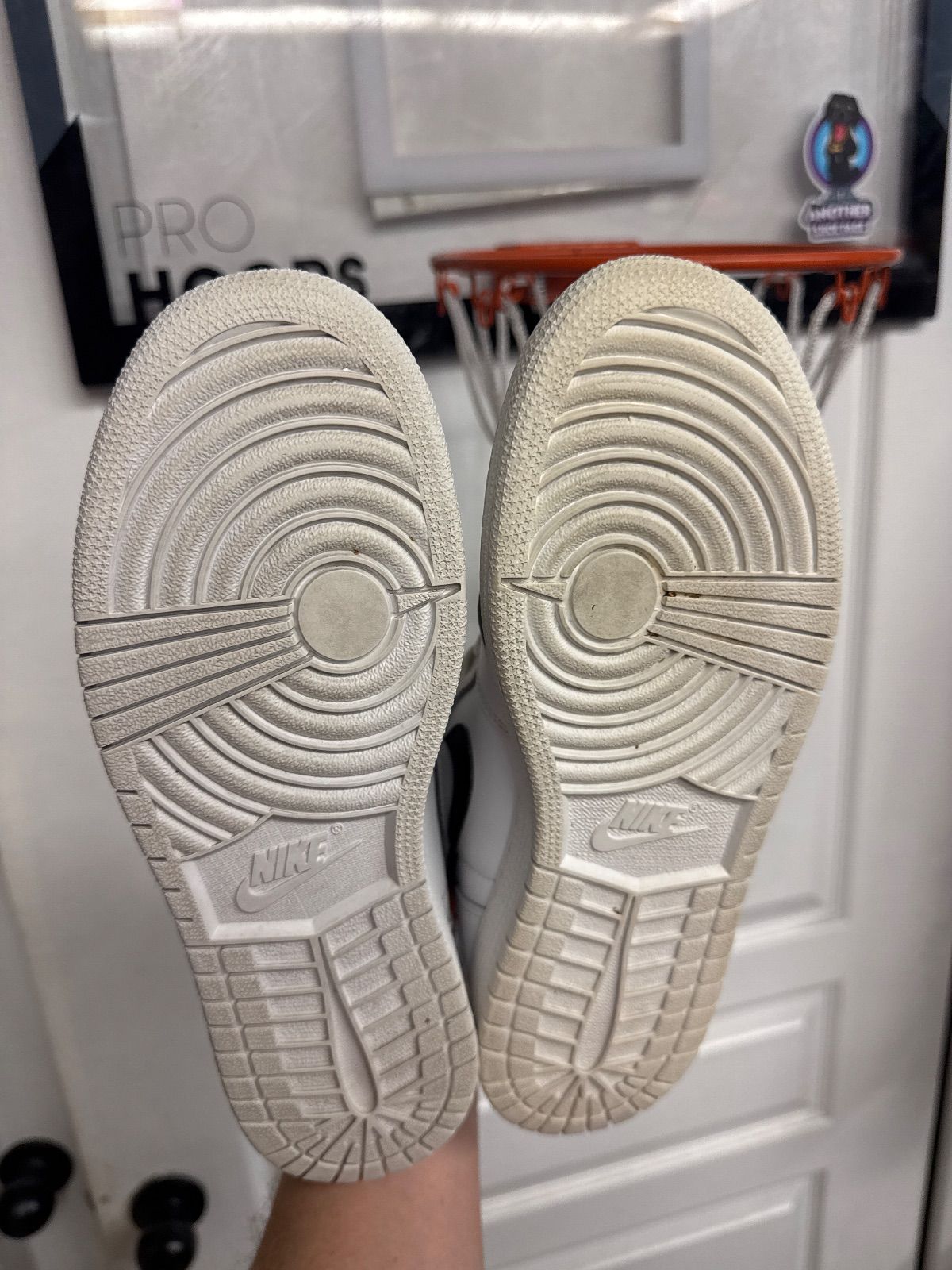 Jordan 1 Retro High Yin Yang White (GS) - Lightly Used, OG All Besides Black Laces