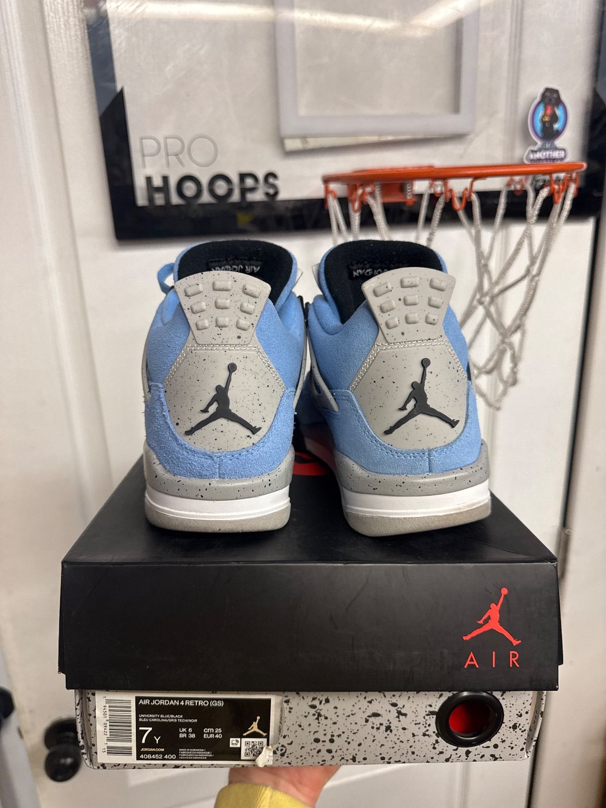 Jordan 4 Retro University Blue (GS) - Lightly Used, OG All