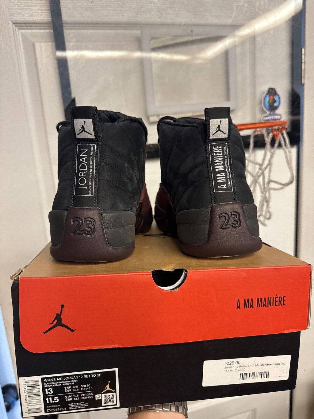 Jordan 12 Retro SP A Ma Maniére Black (Women's) - Lightly Used, OG Box