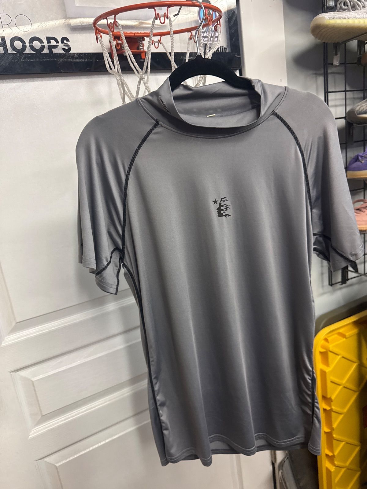 Hellstar Mockneck Compression T-Shirt Grey - Lightly Used