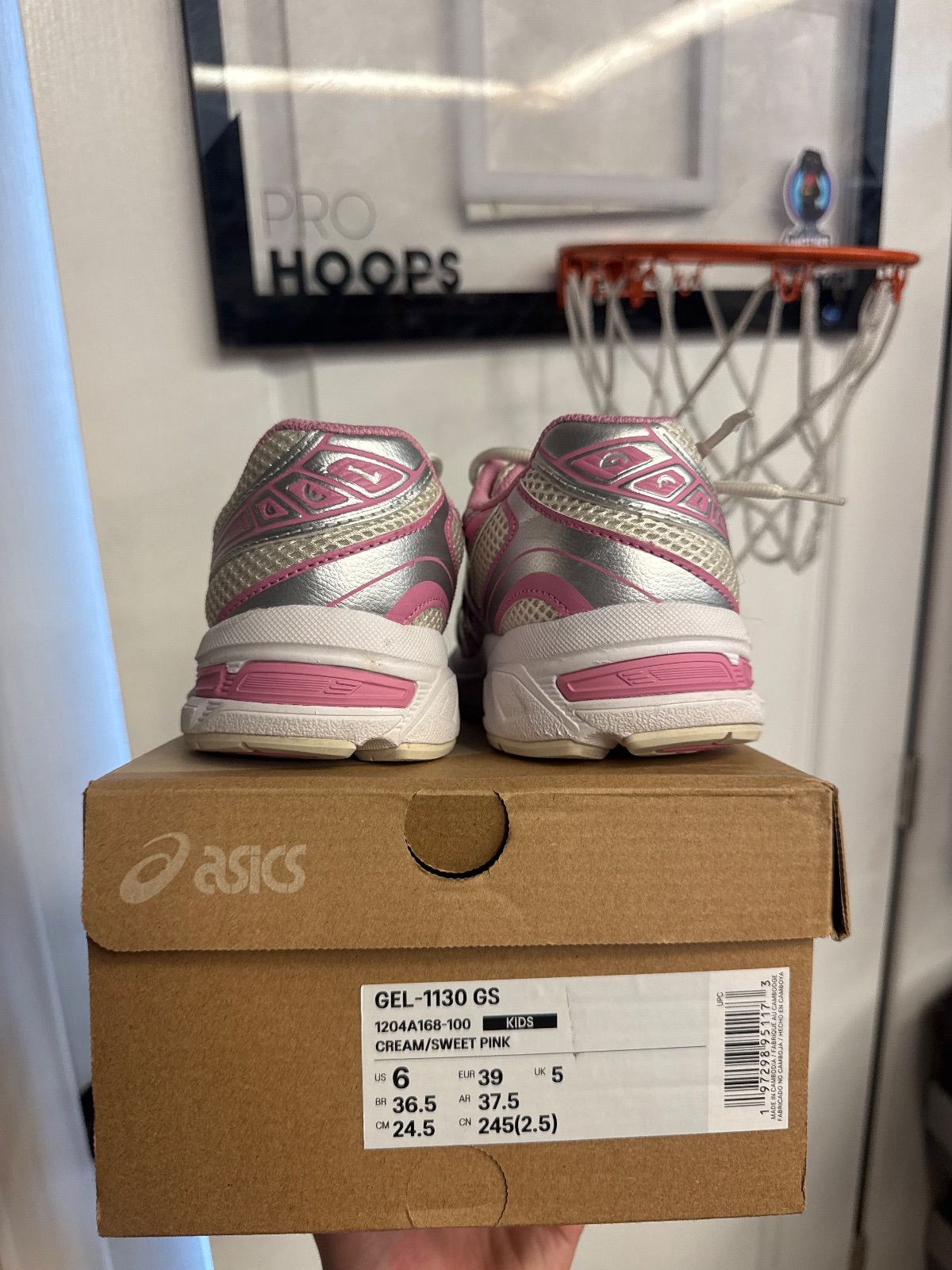 ASICS Gel-1130 Cream Sweet Pink (GS) - Lightly Used, OG All